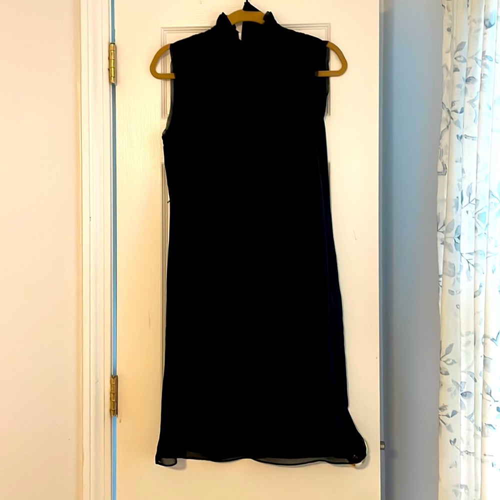 LOFT Black belted cocktail dress Size 8